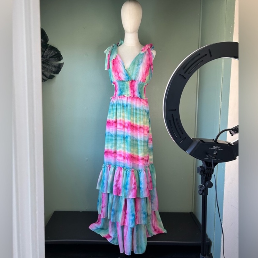 Colorful Tie-Dye Maxi Dress - Picture 2 of 8